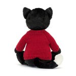 Bashful Black Kitten with Personalised Red Jumper