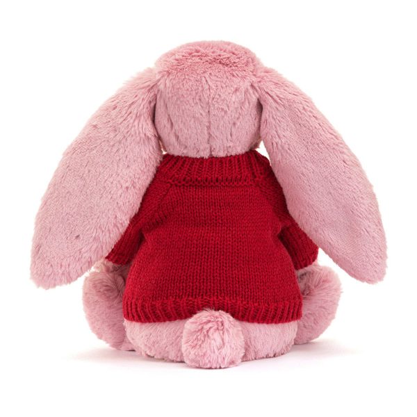 Bashful Tulip Pink Bunny with Personalised Red Jumper