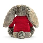 Bashful Cottontail Bunny with Personalised Red Jumper