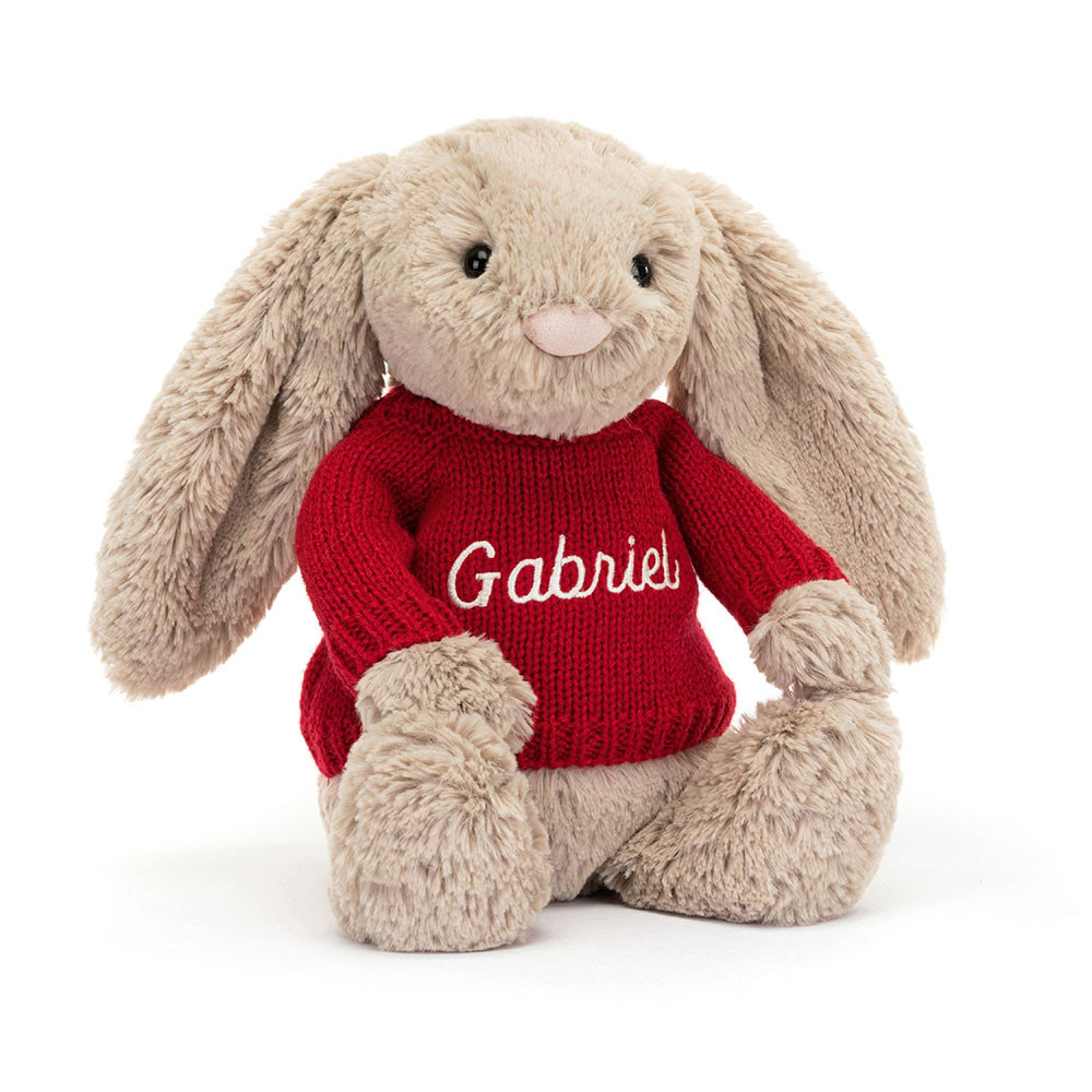 http://Bashful%20Beige%20Bunny%20with%20Personalised%20Red%20Jumper
