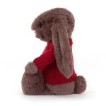 Bashful Fudge Bunny with Personalised Red Jumper