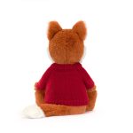 Bashful Fox Cub with Personalised Red Jumper