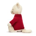 Bashful Cream Kitten with Personalised Red Jumper