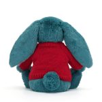 Bashful Mineral Blue Bunny with Personalised Red Jumper