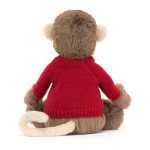 Bashful Monkey with Personalised Red Jumper