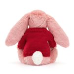Bashful Petal Bunny with Personalised Red Jumper