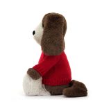 Bashful Fudge Puppy with Personalised Red Jumper