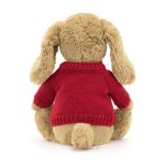 Bashful Toffee Puppy with Personalised Red Jumper