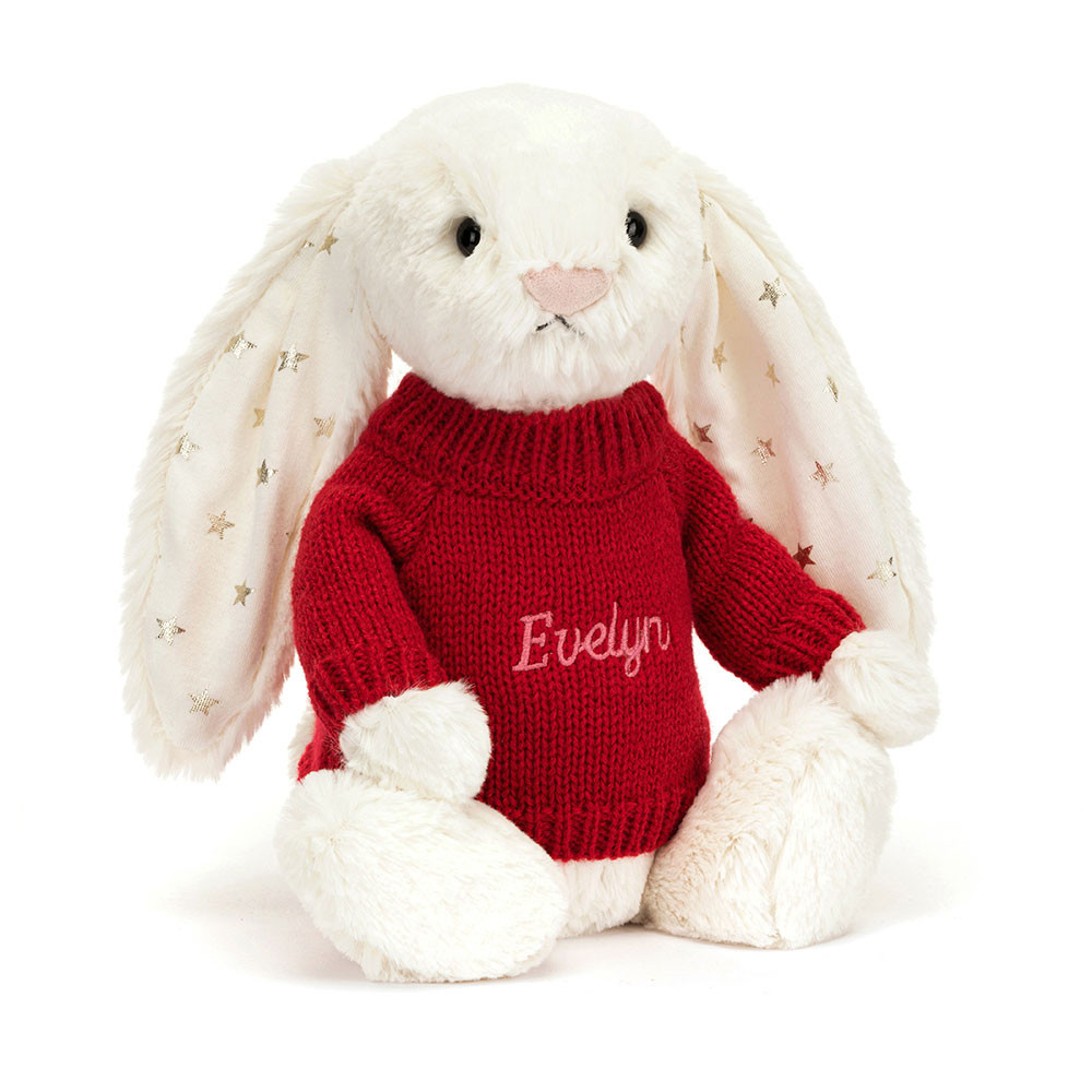 http://Bashful%20Twinkle%20Bunny%20with%20Personalised%20Red%20Jumper