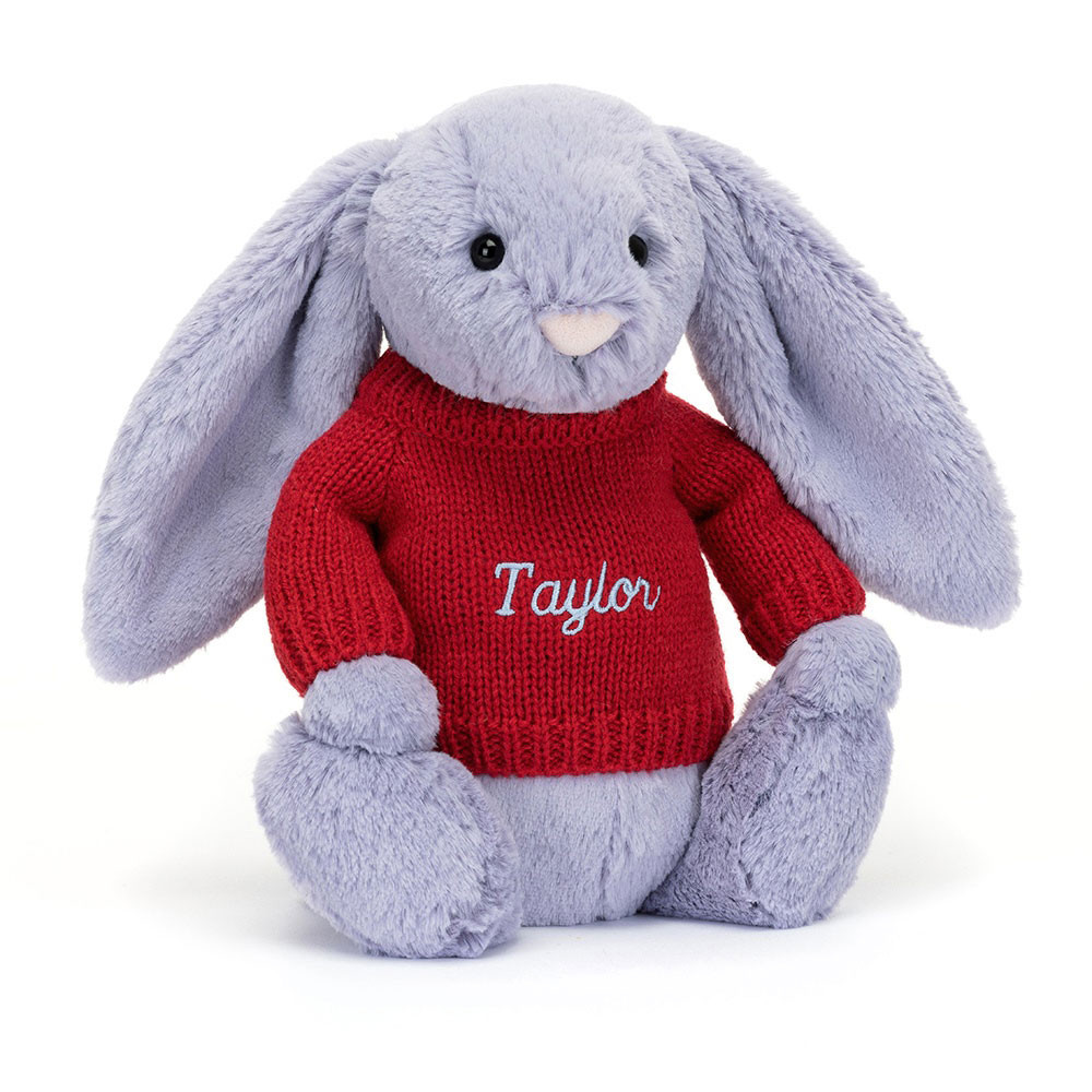 http://Bashful%20Viola%20Bunny%20with%20Personalised%20Red%20Jumper