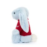 Bashful Blue Bunny with Personalised Red Jumper
