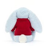 Bashful Blue Bunny with Personalised Red Jumper