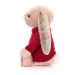 Blossom Blush Bunny with Personalised Red Jumper