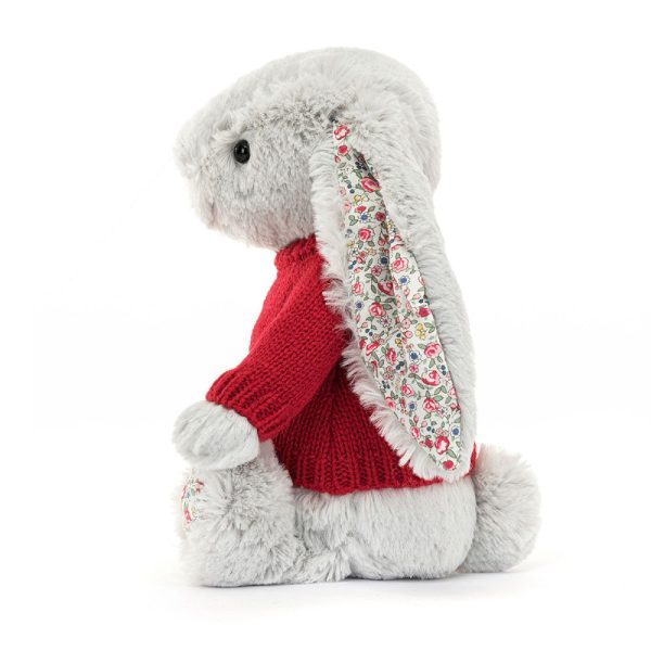 Blossom Silver Bunny with Personalised Red Jumper