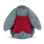 Blossom Dusky Blue Bunny with Personalised Red Jumper