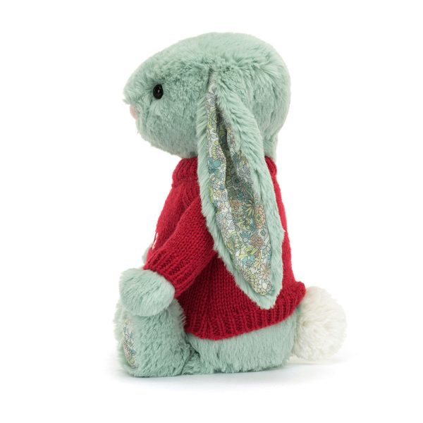 Blossom Sage Bunny with Personalised Red Jumper