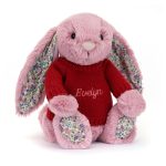 Blossom Tulip Bunny with Personalised Red Jumper