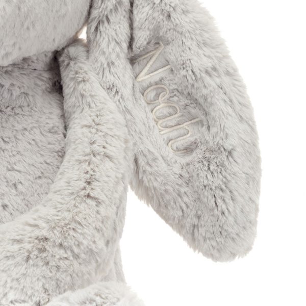 Personalised Bashful Silver Bunny Huge