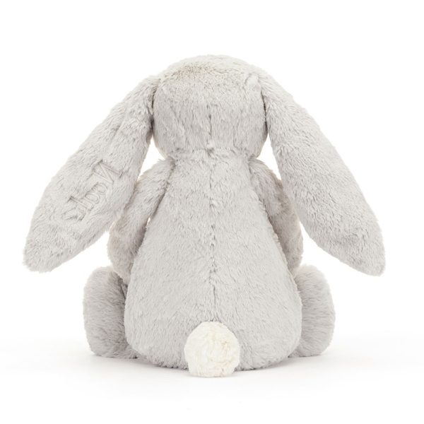 Personalised Bashful Silver Bunny Huge