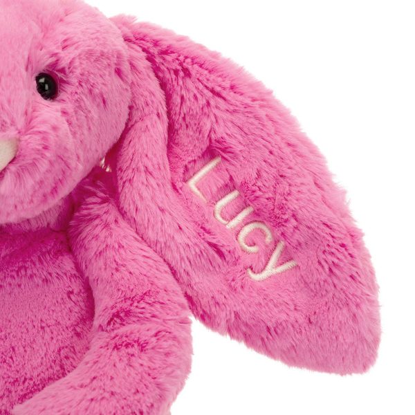 Personalised Bashful Hot Pink Bunny Medium