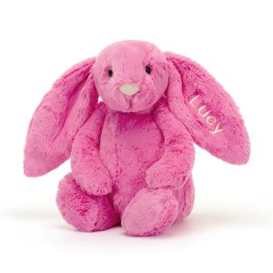 Personalised Bashful Hot Pink Bunny Medium