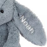 Personalised Bashful Dusky Blue Bunny Medium