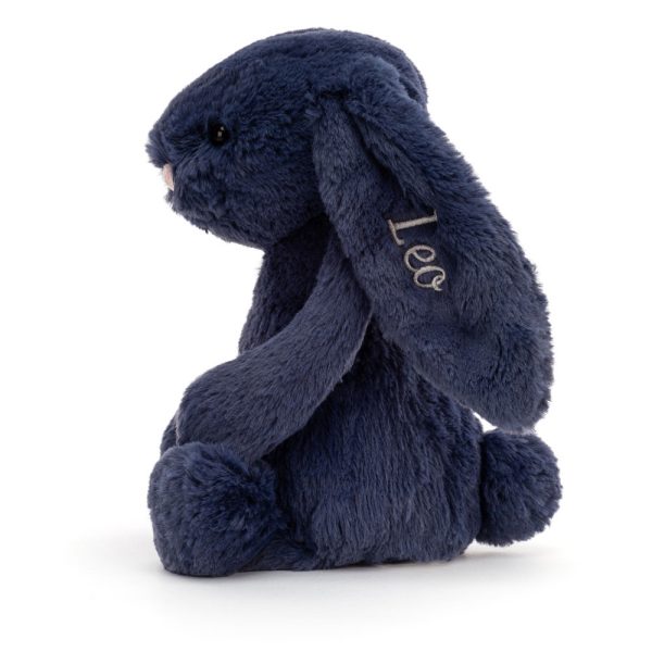 Personalised Bashful Navy Bunny Medium