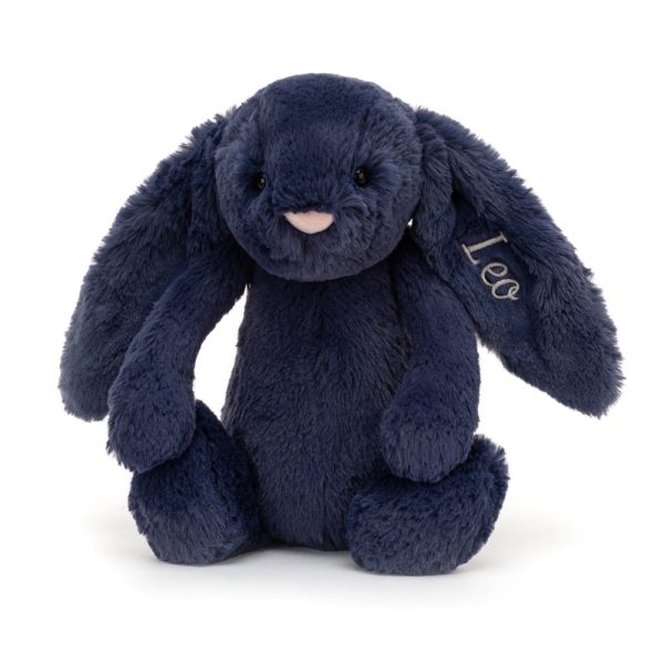 Personalised Bashful Navy Bunny Medium