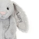 Personalised Bashful Shimmer Bunny Medium