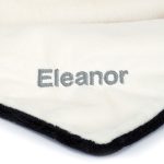 Personalised Bashful Black & Cream Puppy Blankie
