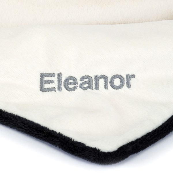 Personalised Bashful Black & Cream Puppy Blankie