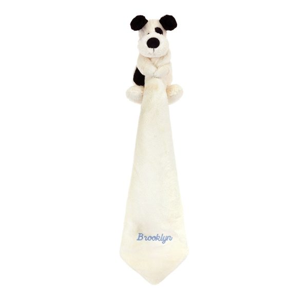 Personalised Bashful Black & Cream Puppy Soother