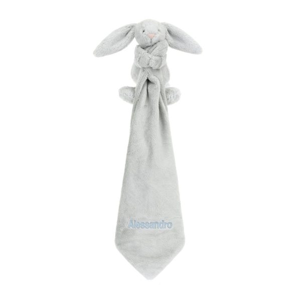 Personalised Bashful Silver Bunny Soother