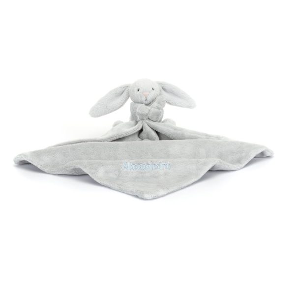 Personalised Bashful Silver Bunny Soother